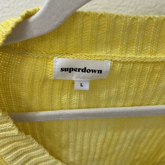 NEW Superdown Yellow Tie Dye Cropped Sweater - Picture 6 of 9